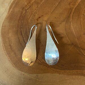 RETIRED James Avery Hammered Teardrop Ear Hook Earrings, Sterling Silver